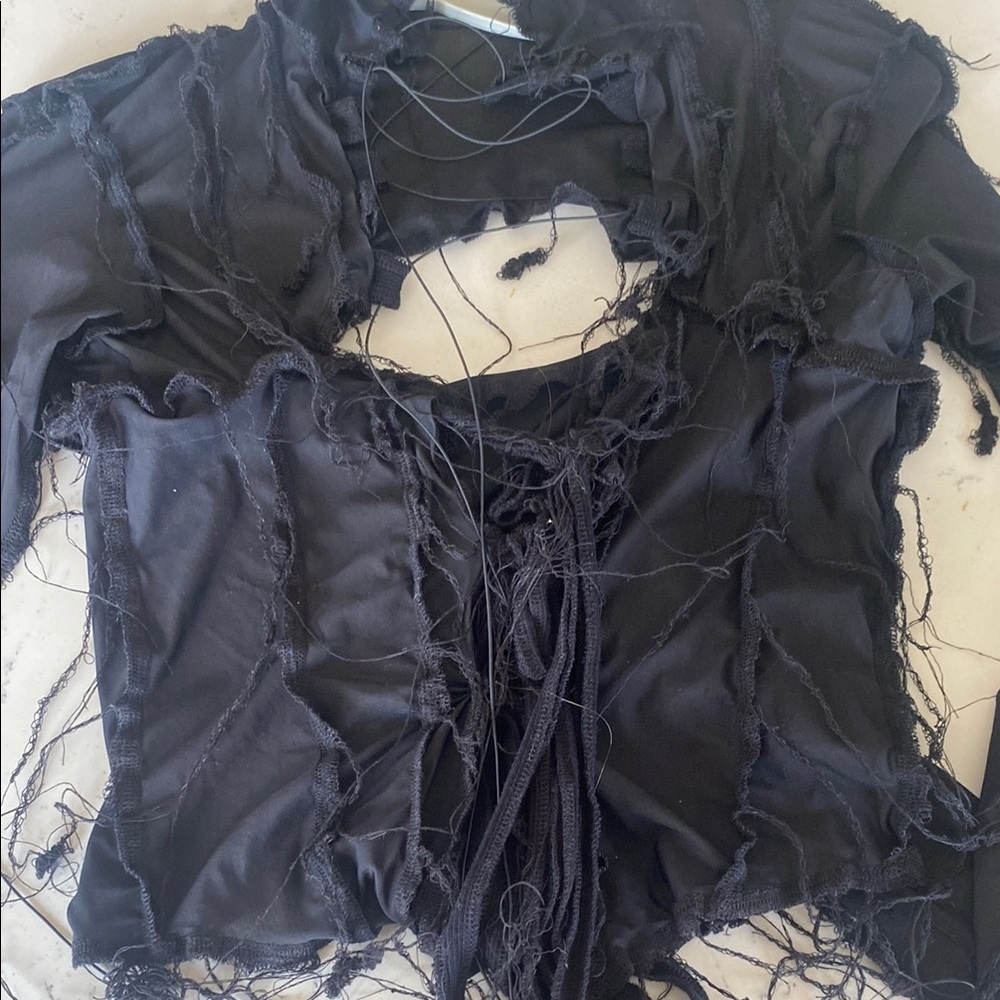 Matacomplex semi-sheer black blouse - Picture 3 of 3